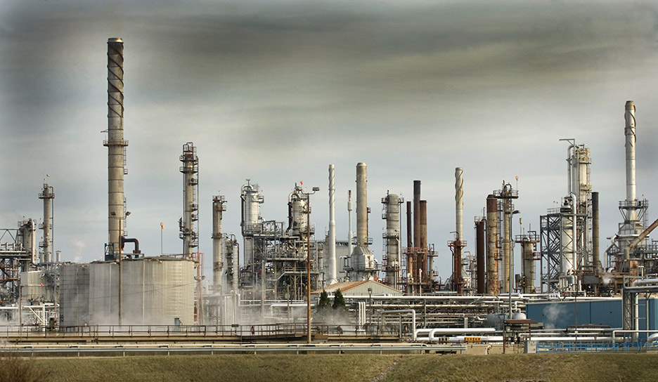 Oil refinery, industrial photography